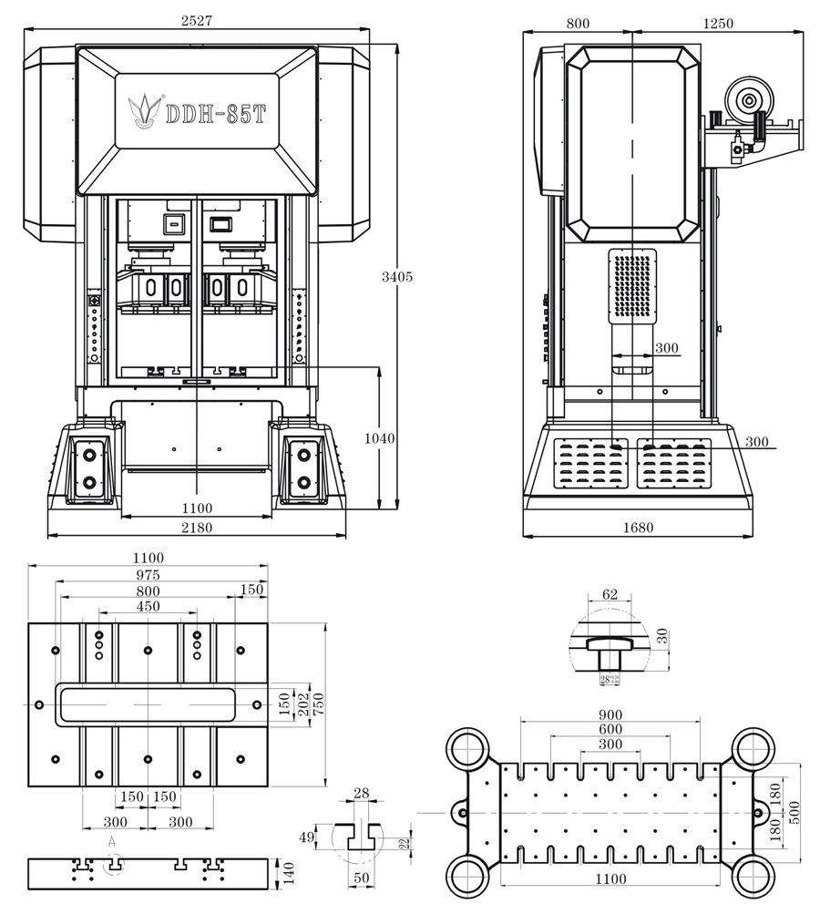 高速電動(dòng)精密沖床結構圖